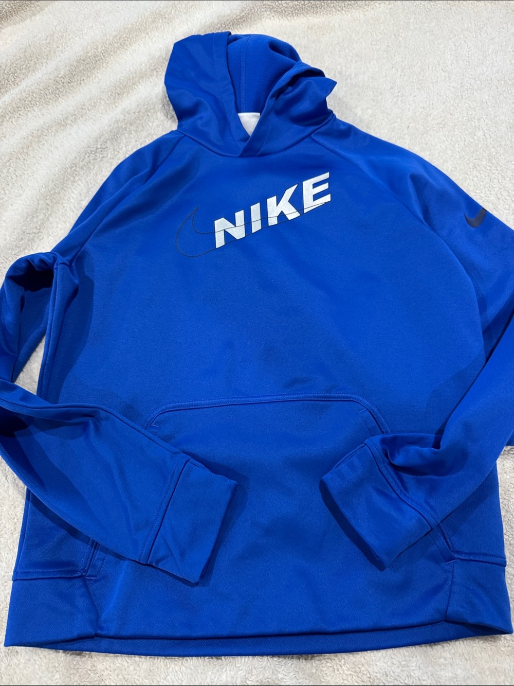 Nike Royal Blue Boy’s Pullover Hoodie with White Logo